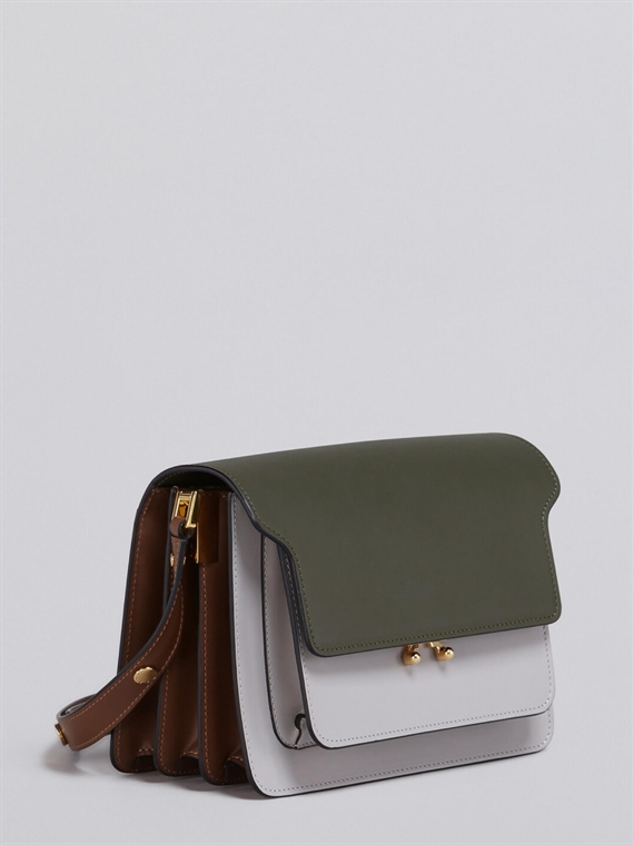 MARNI Medium Trunk Bag, Green/Grey/Brown